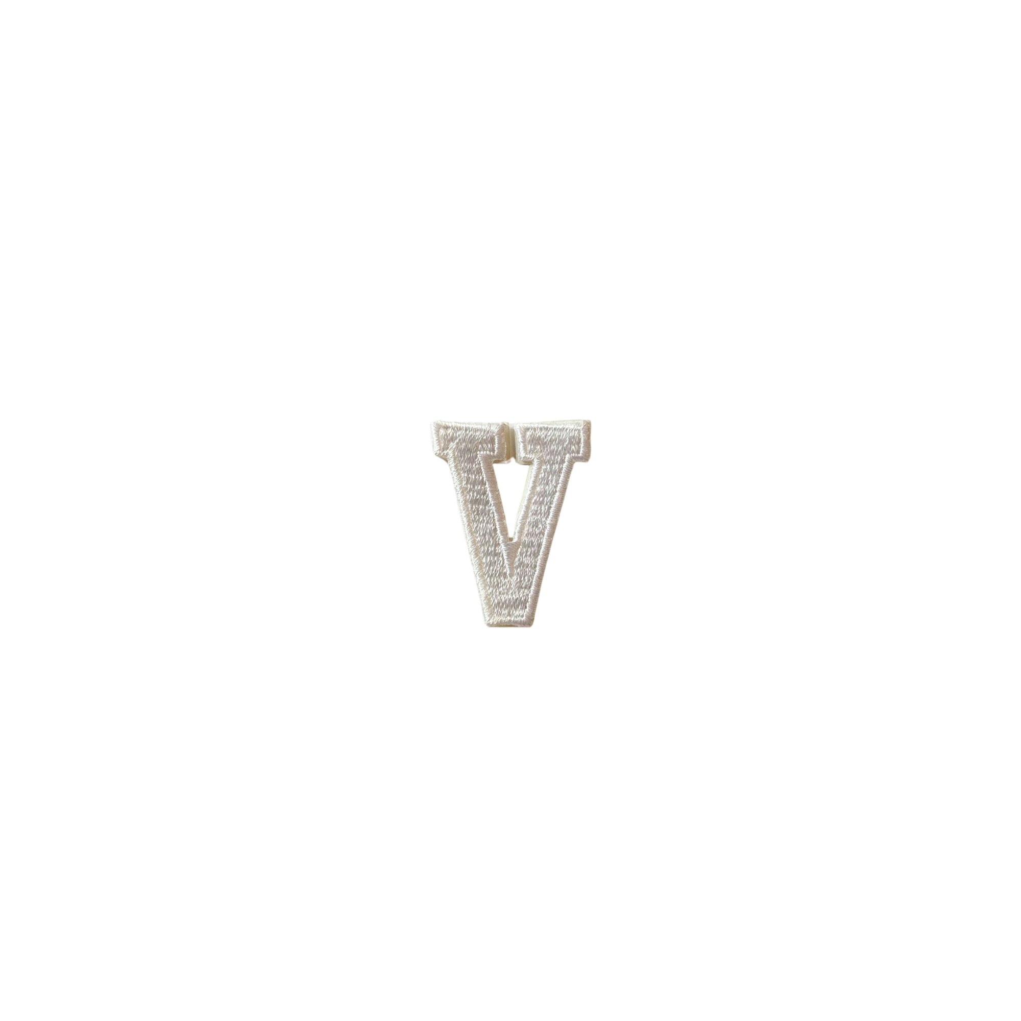 Letter V White Vintage Patch