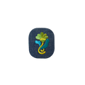 Denim Green Flower Vintage Patch