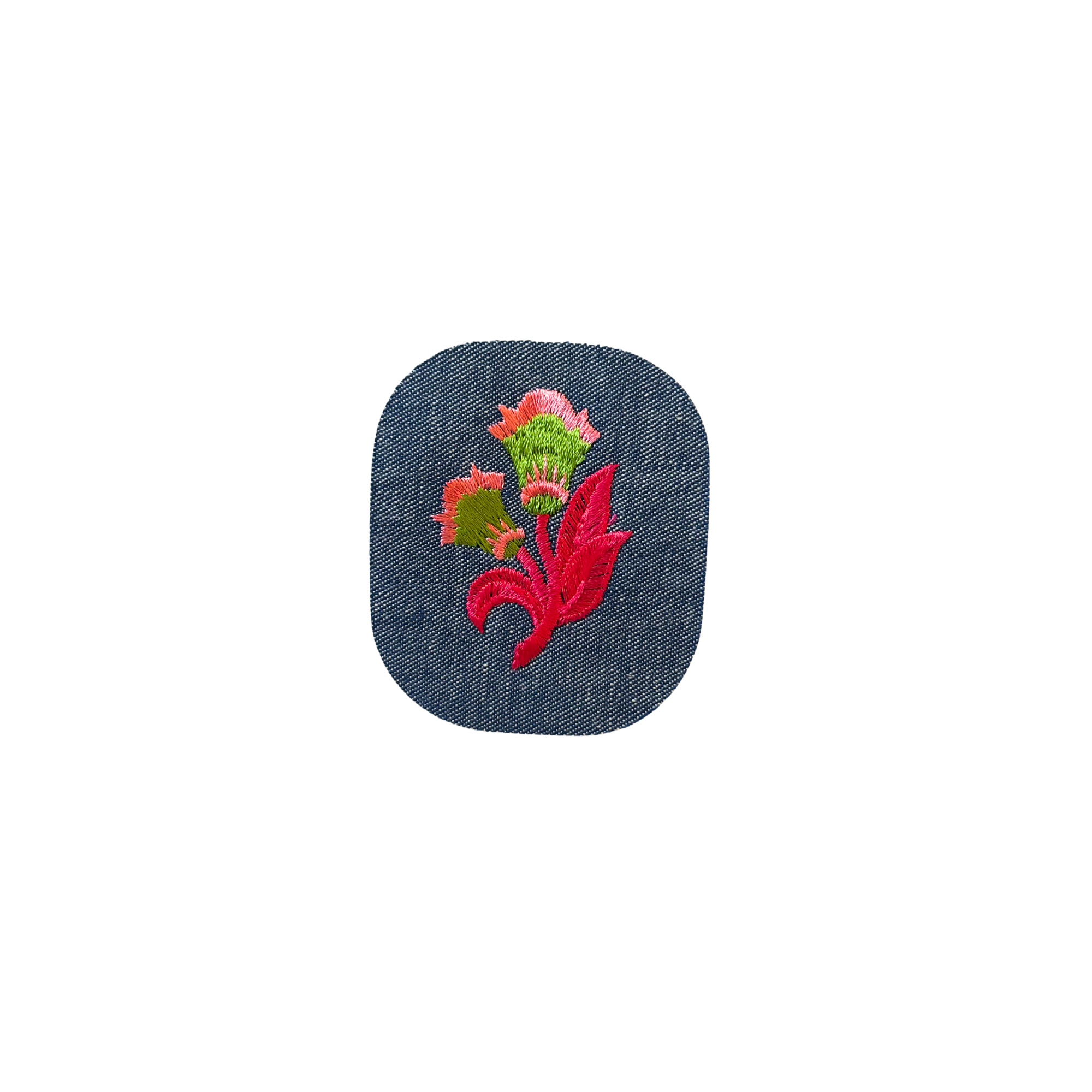 Denim Pink Flower Vintage Patch